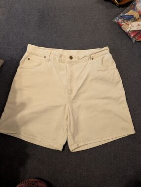 Vintage 90s Levis 951 Shorts Orange Tab White Denim Women's Relaxed Fit Summer